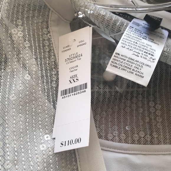 WHBM Gorgeous delicate sequin see through top with shell - Picture 3 of 10